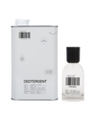 Two products, a can labeled 'DEDTERGENT' and a bottle labeled 'XTRA MILK', on a white background.